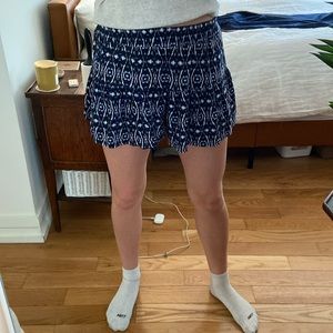 Sisters Flowy Pattern Shorts (Blue/White) - Size S/M